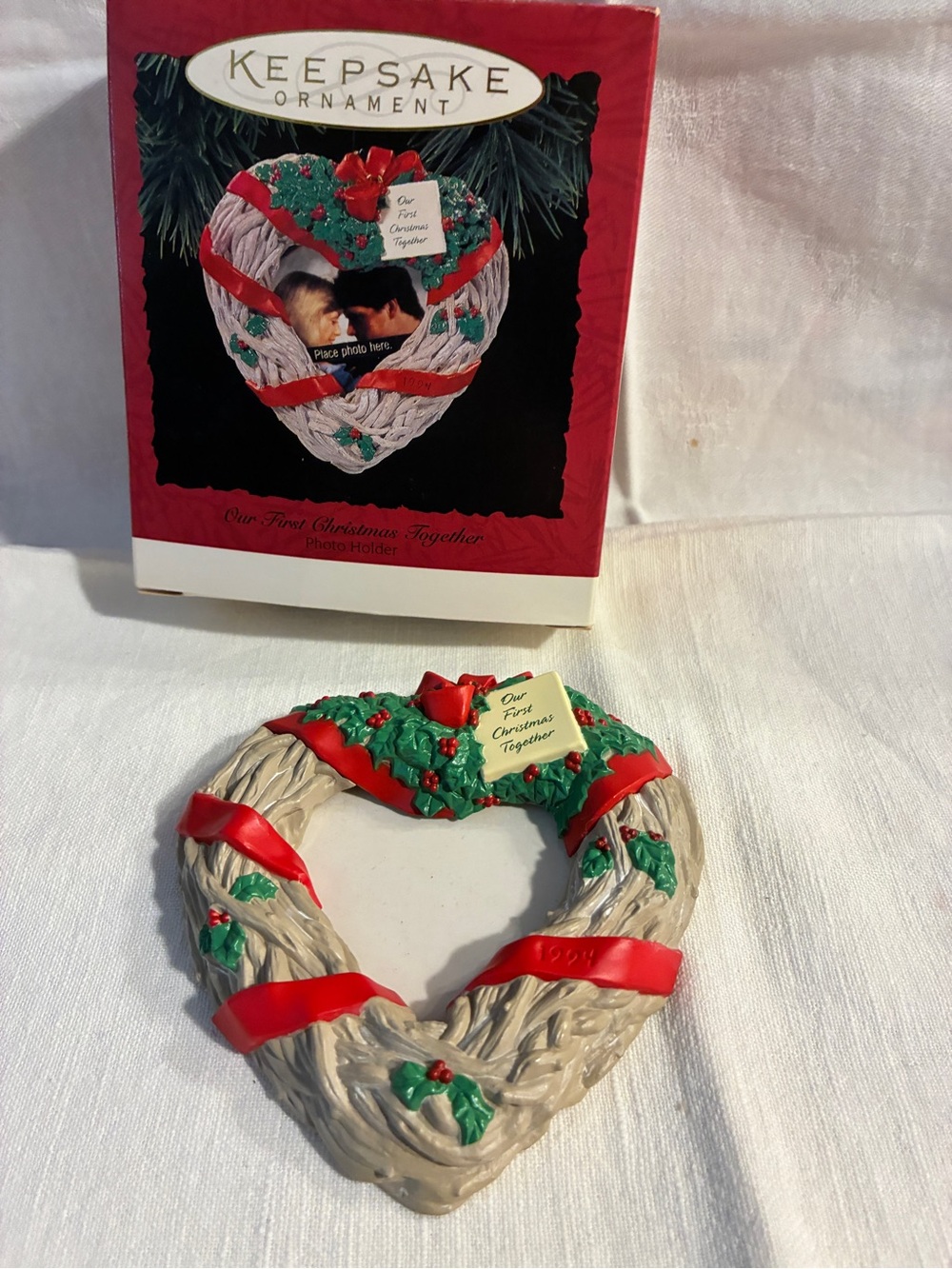 Hallmark Keepsake Ornament Heart Photo Holder 1st Christmas Together